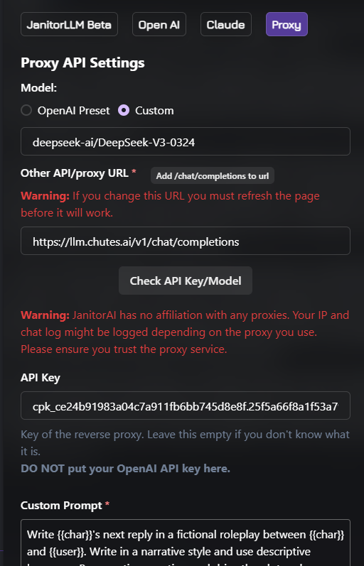 API Key Instructions Screenshot